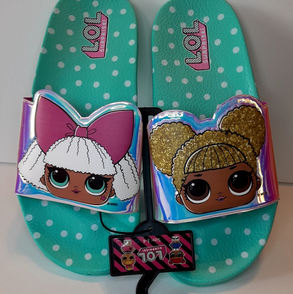 LOL girls slide on sandels/slippers